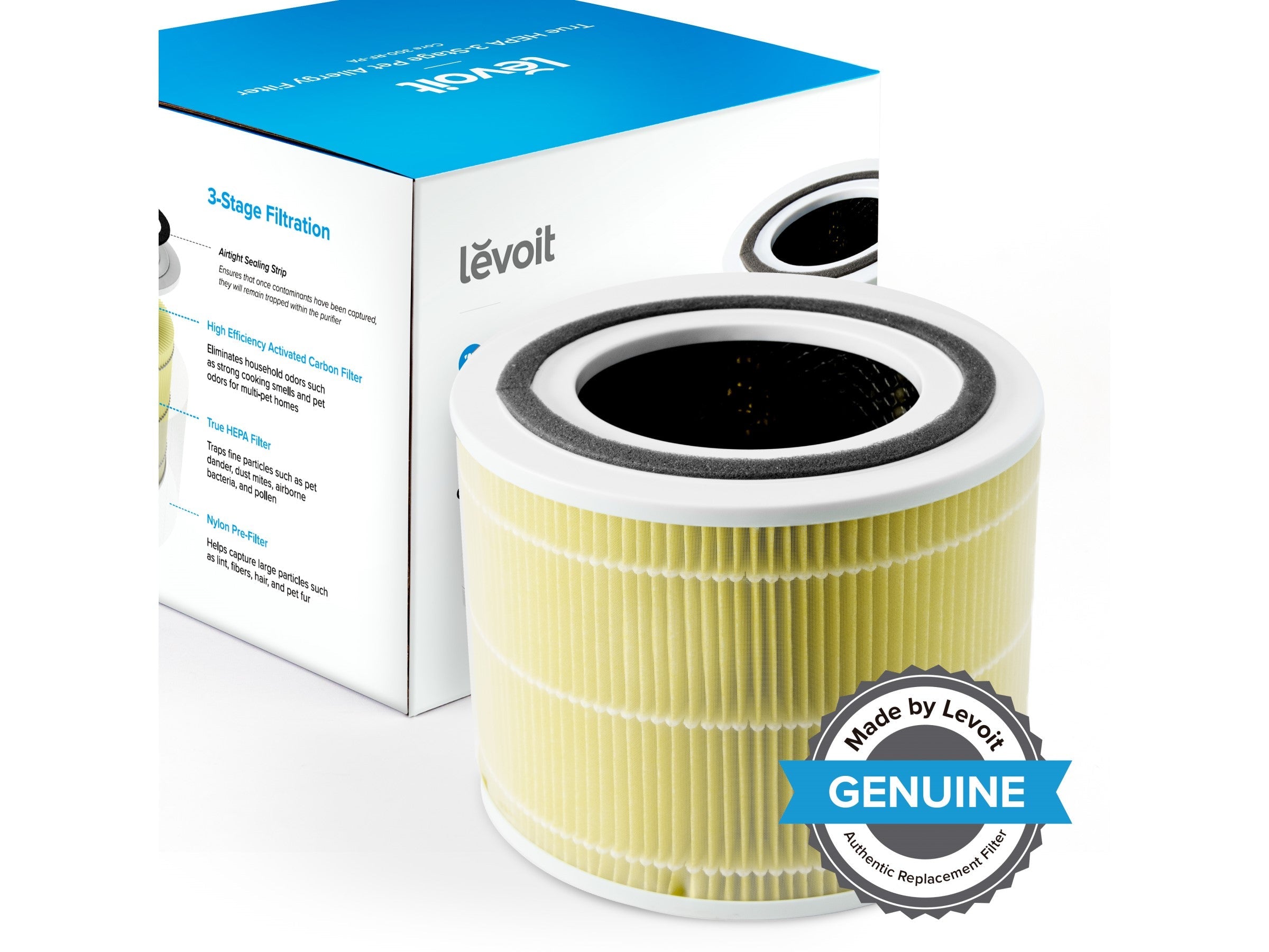 True HEPA 3-Stage Pet Allergy Suodatin Levoit Core 300/300S Ilmanpuhdistimelle
